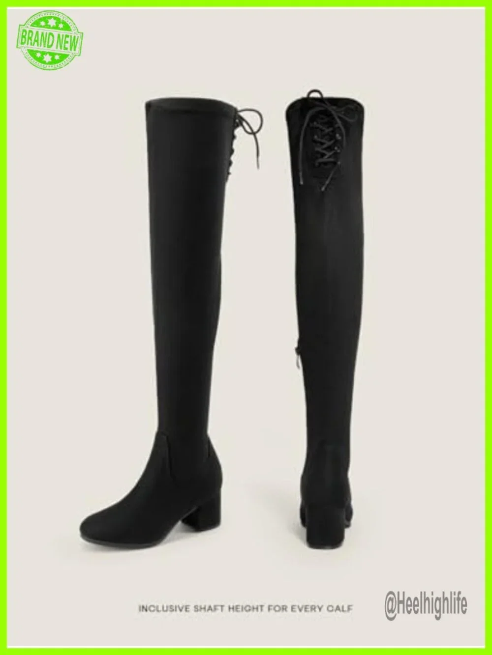 Over the Knee Thigh High Chunky Heel Boots Long Stretch Sexy Fall Boots